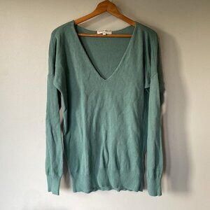 American Apparel v neck teal knit sweater